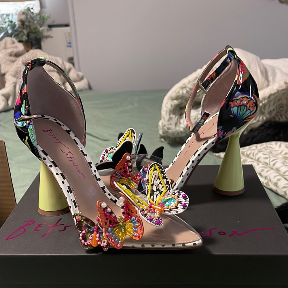 Betsey Johnson Multicolor Butterfly Heels